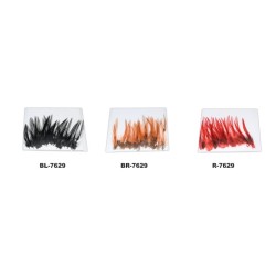 Material for tying flies AKARA Feather Borwn 7629 (4.0cm, 15 items)