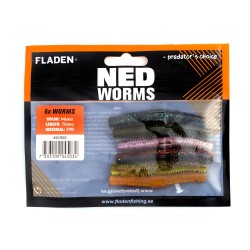 Fladen silikoonlant NED Worms 70mm 6tk mixed