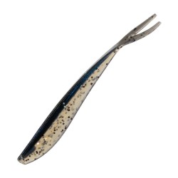 Nomura Split Tail Shad 10cm/3.6g 10pcs Black/Pearl Flakes