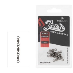 Mikado JAWS Pöörlakett Triple Swivels 4.5cm/25kg 5pcs