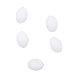 Mikado Ellipsoid Hard Beads Kõvad Pärlid Dia. 3x4mm White/Valge 25pcs