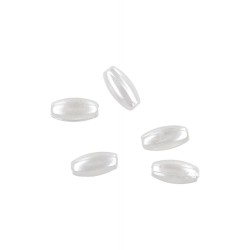 Mikado Ellipsoid Plastic Beads Plastik Pärlid Dia. 3/1mm White/Valge 25pcs