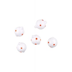 Mikado Float Beads Kork Pärlid Dia. 10mm White-Red/Valge-Punane 5pcs