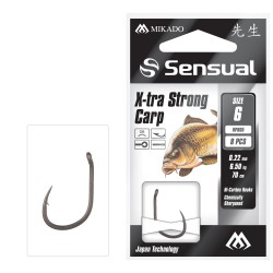 Mikado Konksud lipsuga Sensual X-Tra Strong Carp size 6 0.22mm/70cm 8tk