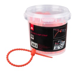 Mikado Silikoonist Korduvkasutatav Kiirkinnitus 21.5cm Punane 50tk