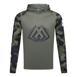 Mikado Pusa UPF Filter Long Sleeve Hoodie with Gator Green Camo XXL