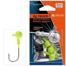 Mikado Aberdeen Jig Heads YELLOW 3.pcs 10g size: 2/0