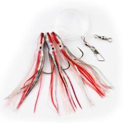 Behr Norra Rakendus Octopus Saltwater-Rig Konks: 5/0 0.65mm/1.5m Holographic Punane/Motion/Glitter