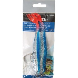 Fladen Twintail rig 14cm 8/0 blue glitter