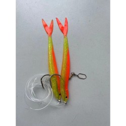 Fladen Twintail rig 14cm 8/0 rhubarb & custard