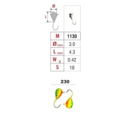 Mormishka «DROP» Nr. 11 with an eye (3 mm, 0.42 g, colour: 230