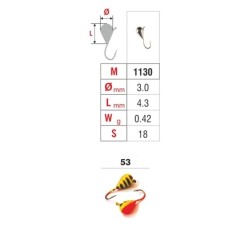 Mormishka «DROP» Nr. 11 with an eye (3 mm, 0.42 g, colour: 53