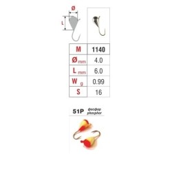 Mormishka «DROP» Nr. 11 with an eye (4 mm, 0.99 g, colour: 51P)