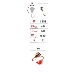 Mormishka «DROP» Nr. 11 with an eye (4 mm, 0.99 g, colour: 54)