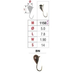 Mormishka «DROP» Nr. 11 with an eye (5 mm, 1.9 g, colour: BN Mormishka «DROP» Nr. 11 with an eye (5 mm, 1.9 g, colour: BN