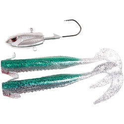 Fladen Big Single Tail With 2 Bodies 400g green/silver