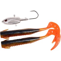 Fladen Big Single Tail With 2 Bodies 400g black/gold