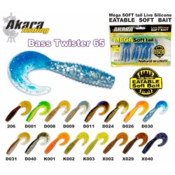 AKARA Mega SOFTTAIL Eatable «Bass Twister» (65 mm, colour K001, pack. 10 item)