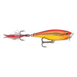 Rapala Skitter Pop Steel Gold Fluorescent Red 7cm/7g SP07 SGFR