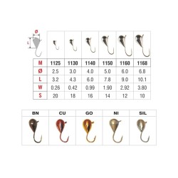 Mormishka «DROP» Nr. 11F (fly) with an eye (5 mm, 1.9 g, colour: BN)