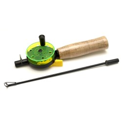 Winter rod AKARA 1808105-25 with corky handle (19\16 cm, reel diam. 50 mm, GREEN AW003