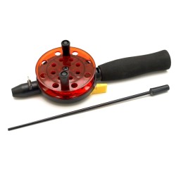 Winter rod AKARA 1808202 with neoprene handle (21\19 cm, reel diam. 75 mm, Red or Green)