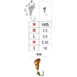 Mormishka «ANT» Nr. 14 with aperture (2.5 mm, 0.3 g, colour: CU