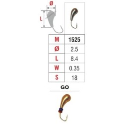 Mormishka «CLOVE» Nr. 15 with aperture (2.5 mm, 0.35 g, colour: GO