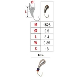 Mormishka «CLOVE» Nr. 15 with aperture (2.5 mm, 0.35 g, colour: SIL)