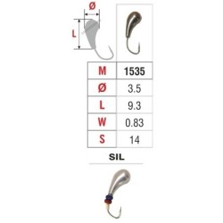 Mormishka «CLOVE» Nr. 15 with aperture (3.5 mm, 0.83 g, colour: SIL)