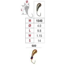 Mormishka «CLOVE» Nr. 15 with aperture (4 mm, 1.15 g, colour: GO