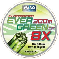 Asso EVER GREEN PE 8X 0.32mm/27.20kg/300m