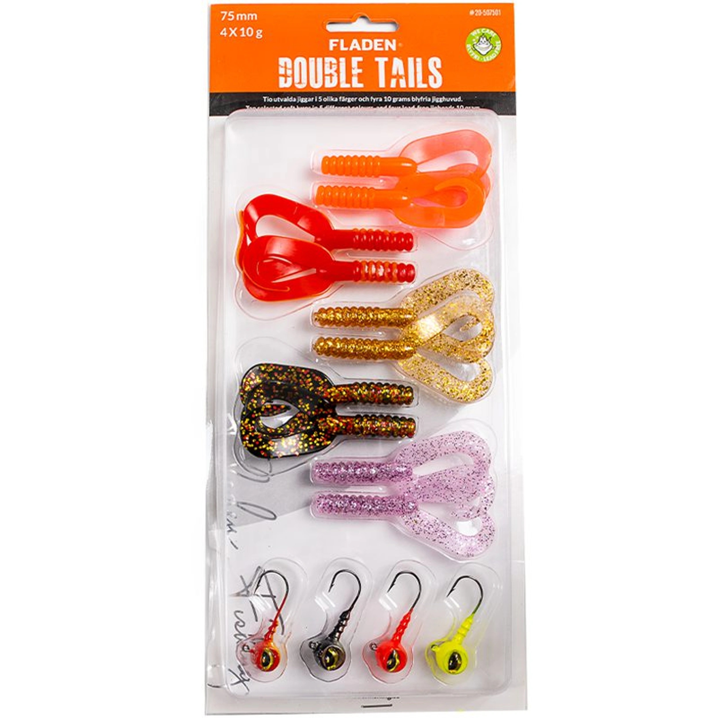 Fladen Jigikomplekt Double Tails 10x75mm / 4x10g