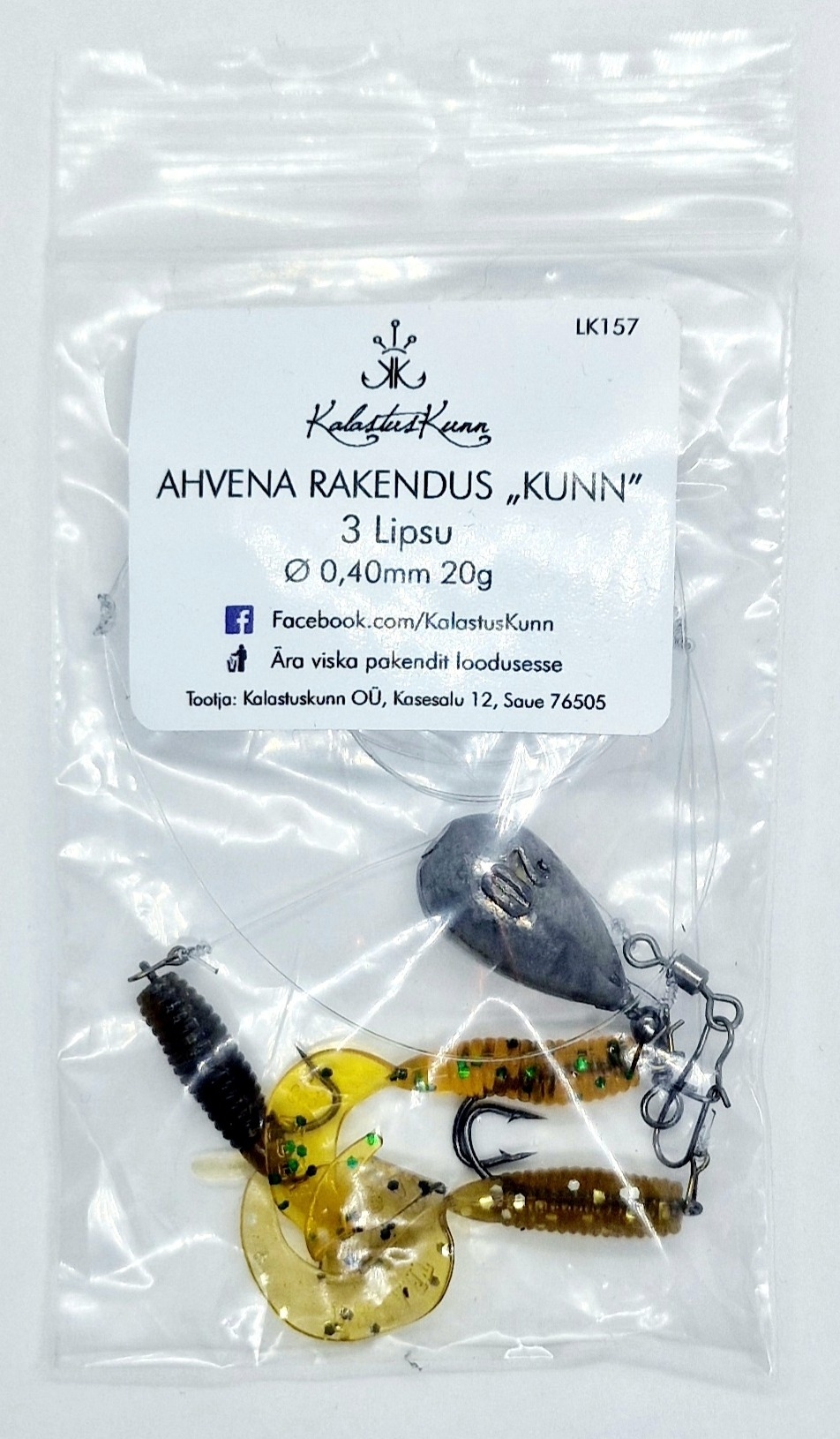 Ahvena Rakendus KALASTUSKUNN Silikoonlantidega 20g LK157-1