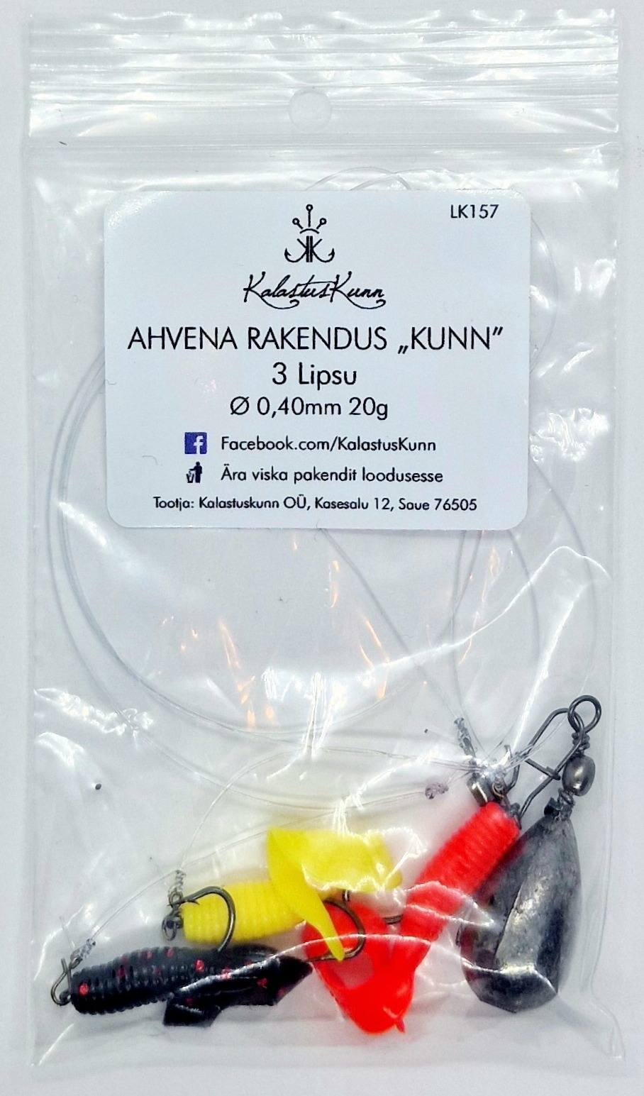 Ahvena Rakendus KALASTUSKUNN Silikoonlantidega 15g LK29-2