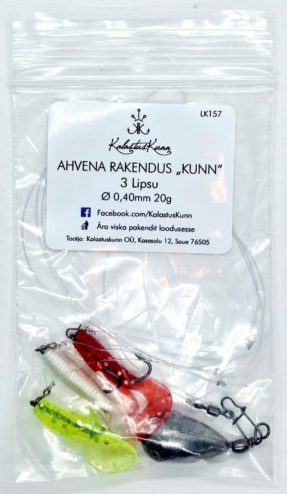 Ahvena Rakendus KALASTUSKUNN Silikoonlantidega 30g LK158-3