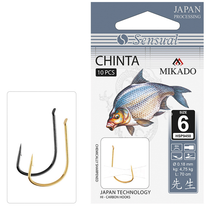 Mikado Konksud lipsuga Sensual Chinta Must size 4 0.20mm/70cm 8tk