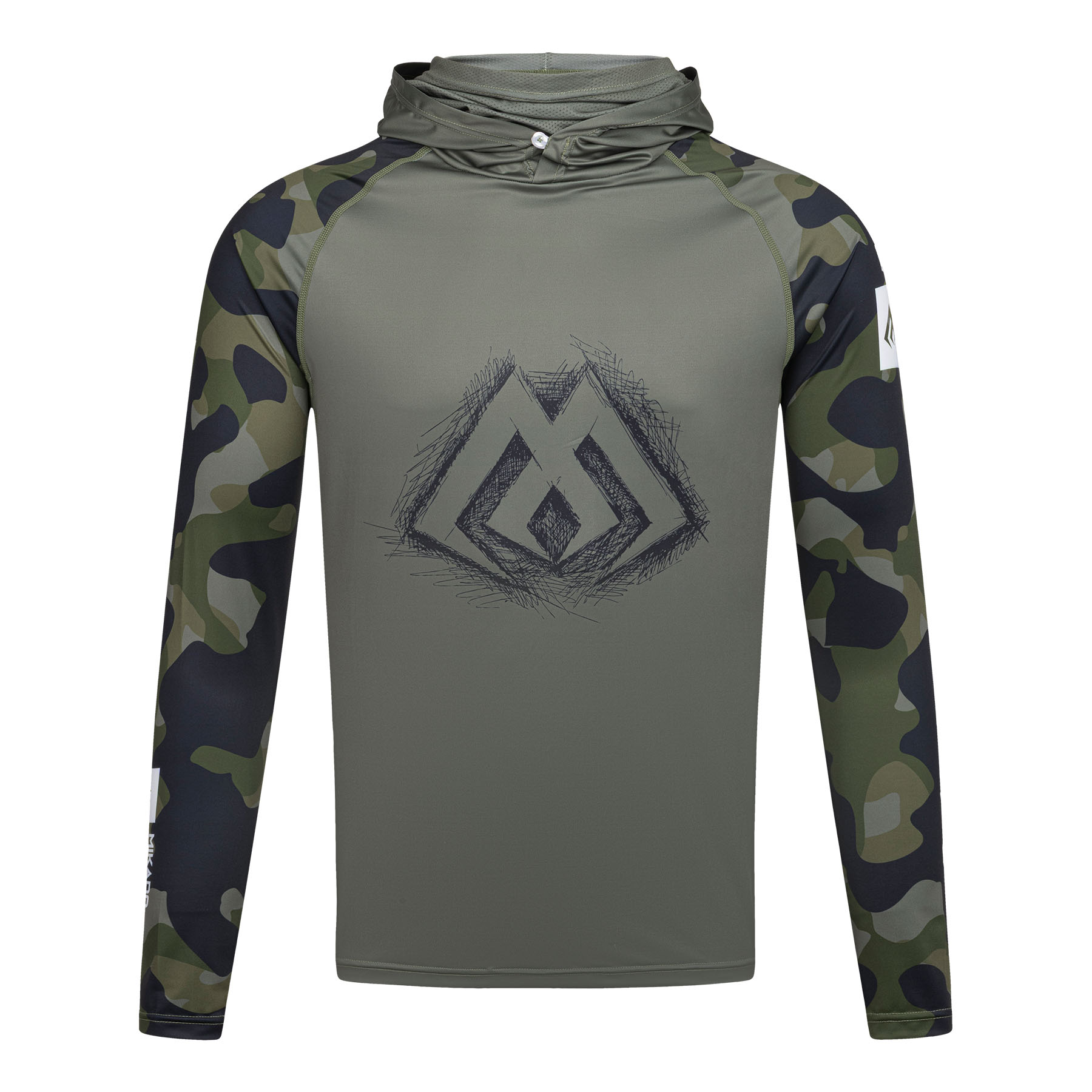 Mikado Pusa UPF Filter Long Sleeve Hoodie with Gator Green Camo M