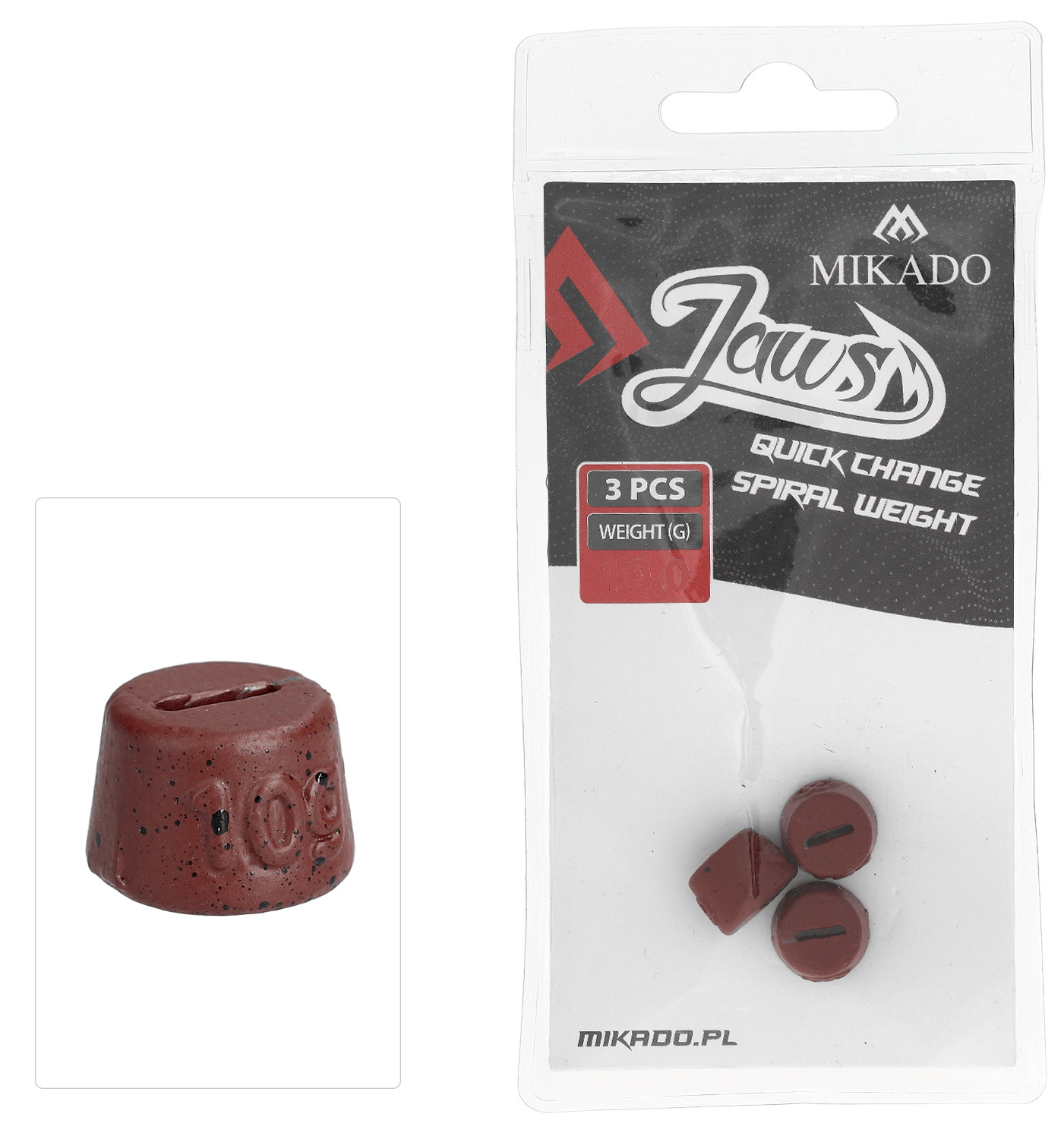 Mikado Vahetatav Raskus Kruvile Jaws Quick Change Spiral Weight 15g 3tk
