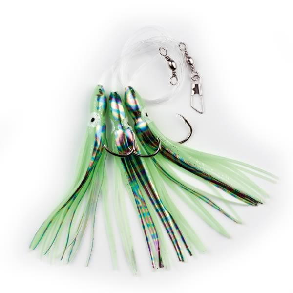 Behr Norra Rakendus Octopus Saltwater-Rig Konks: 5/0 0.65mm/1.5m Holographic Roheline/Helendav/Motion