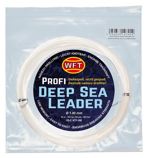 WFT KG Mono Deep Sea Leader clear 165KG 50m 1.80mm