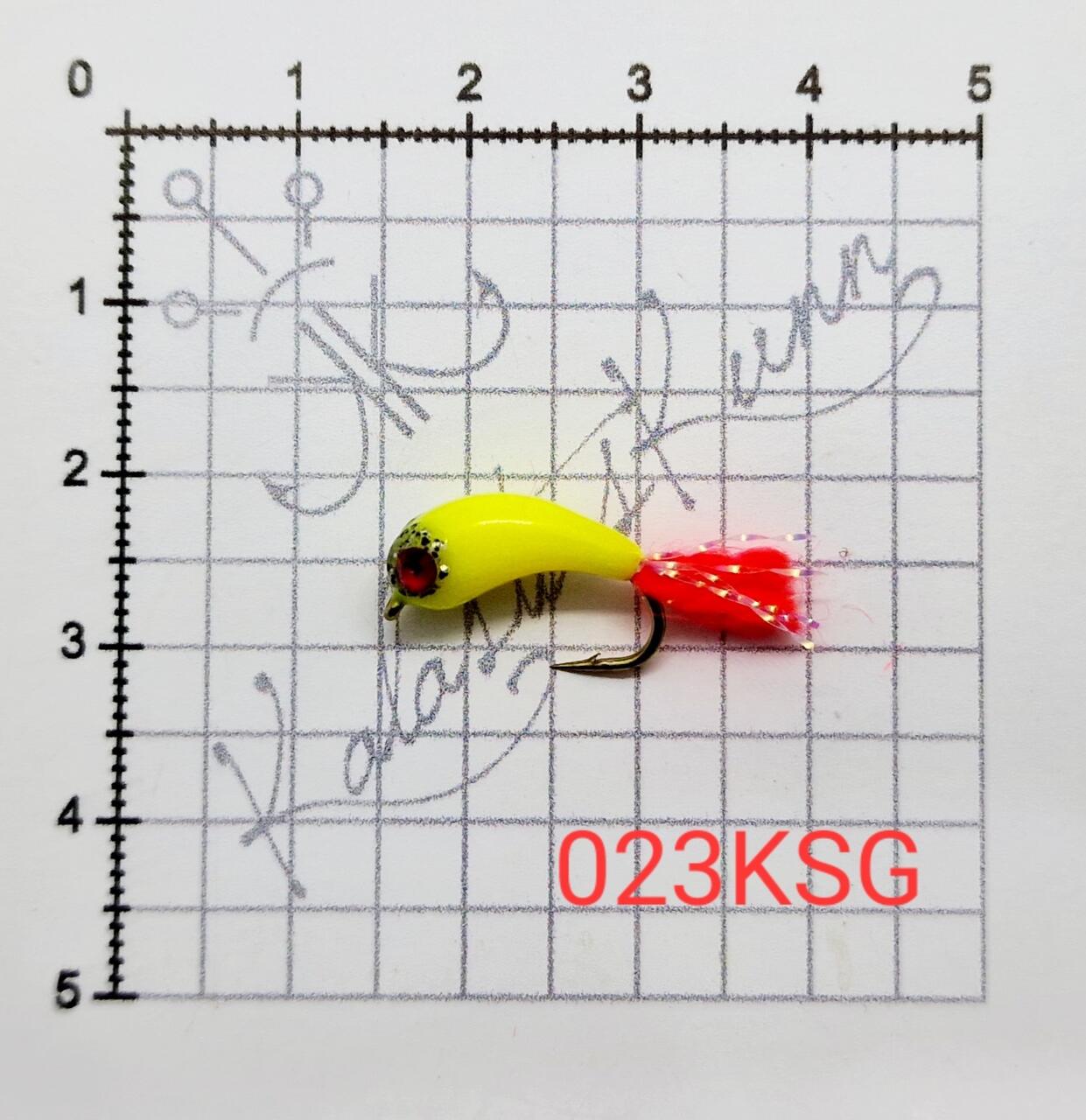 Muska KALASTUSKUNN Kollane, silmaga (UV), helendav (glow), konks nr.8 023KG