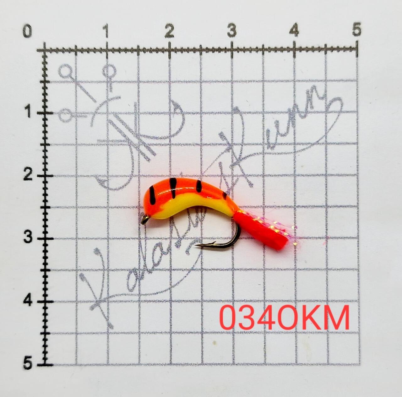 Muska KALASTUSKUNN Oranž, kollase kõhu ja mustade triipudega UV, konks nr.8 034OKM