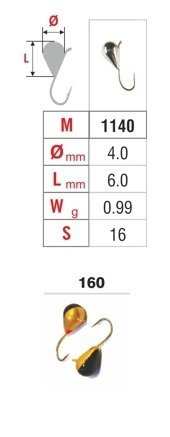 Mormishka «DROP» Nr. 11 with an eye (4 mm, 0.99 g, colour: 160