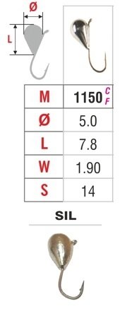 Mormishka «DROP» Nr. 11 with an eye (5 mm, 1.9 g, colour: SIL)
