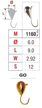 Mormishka «DROP» Nr. 11 with an eye (6 mm, 2.92 g, colour: GO)