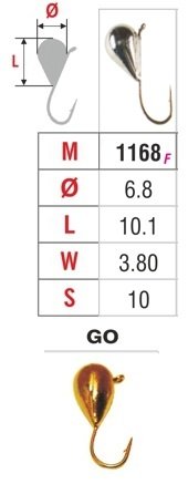 Mormishka «DROP» Nr. 11 with an eye (6.8 mm, 3.8 g, colour: GO)