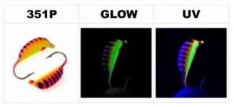 Mormishka «RIGAs BANANA» Nr. 20 UV (UV, phosphor) with an eyelet (4 mm, 1 g, colour: 351P)