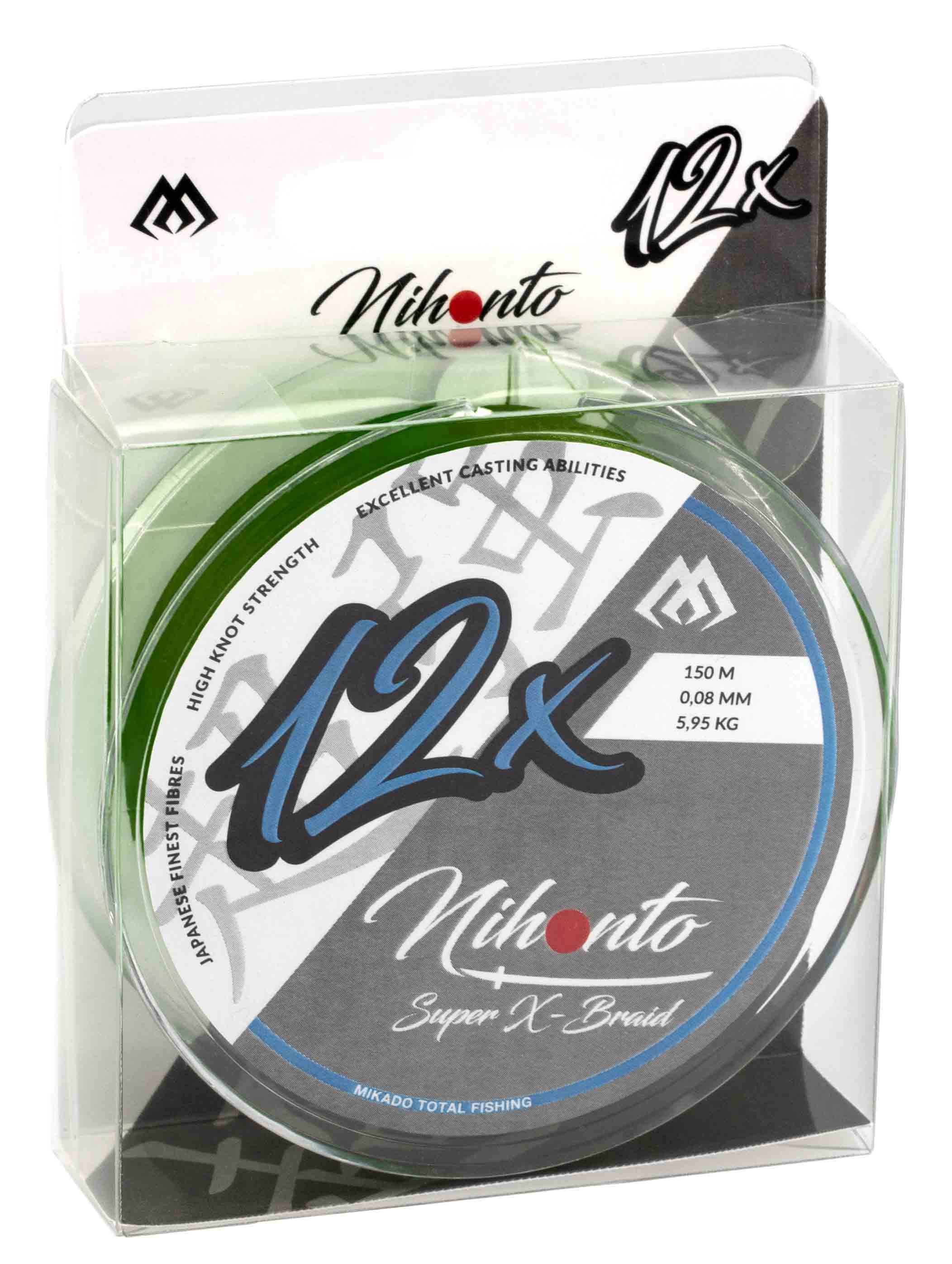 Mikado Nihonto Super X-Braid 12X Dark Green 150m 0.08mm/5.95kg
