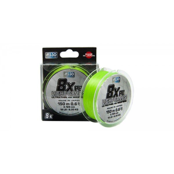 Asso 8xPE Light Games 0.148mm/7.26kg 150m Fluo Green